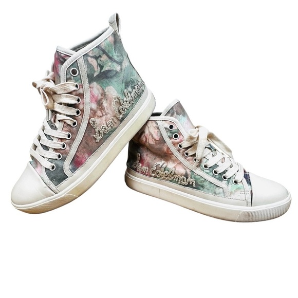 Sam Edelman Elba Floral Logo High Top Sneaker size 7 - Picture 1 of 7